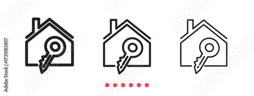 Home key icon. Thin line icon vector