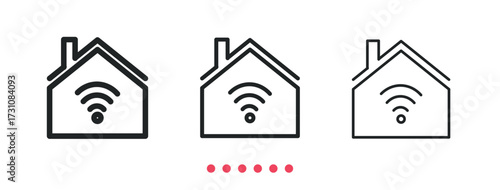 Smart home icon. Thin line icon vector