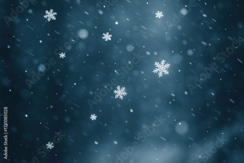 Wallpaper Mural Magical snowfall at night with sparkling bokeh and softly drifting flakes Torontodigital.ca