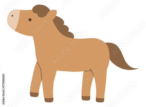 かわいい馬のベクターイラスト。干支、十二支、午、ゆるい、アイコン、うま、午年、年賀状
