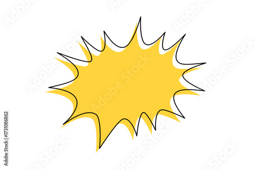 Bright Yellow Starburst Comic Speech Bubble Pop Art Vector Design