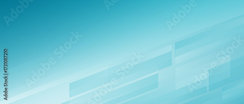 Aqua Tech Gradient Background — Clean teal-to-cyan gradient with layered geometric rectangles and soft light, ideal for corporate tech presentations, web banners, and modern branding