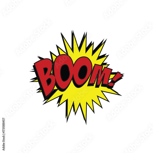 Boom! Comic Sound Effects illustration on white background