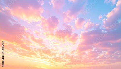 秋の幻想的な夕焼けとうろこ雲  マジックアワーの空模様  秋空