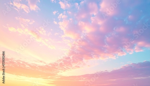 秋の幻想的な夕焼けとうろこ雲  マジックアワーの空模様  秋空