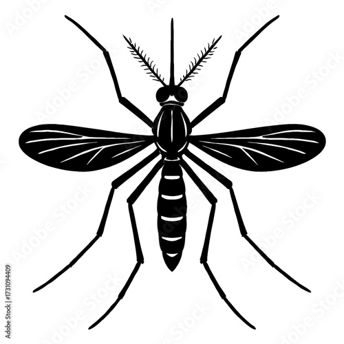 Detailed Mosquito Top View Vector Icon - Insect and Pest Graphic