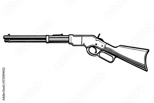 Detailed Vector Line Art of a Desert Eagle Pistol - Classic Handgun Graphic for Gaming or Security