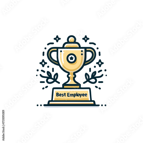 Golden trophy awarded for best employee recognition (1)
