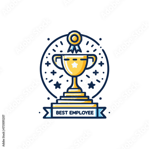 Golden trophy symbolizing employee achievement and success