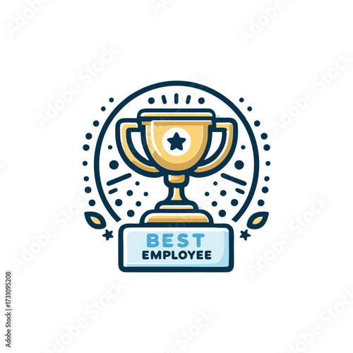 Golden trophy symbolizing best employee achievement
