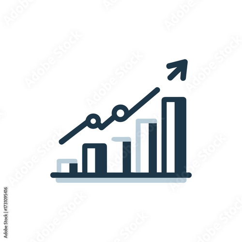 Graph showing growth trends with upward trajectory