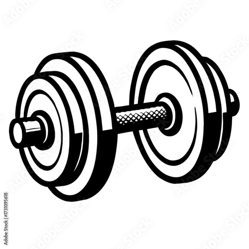 Dumbbell Weights Vector Icon - Classic Symbol for Fitness and Bodybuilding