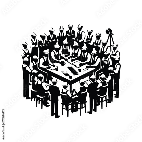 Group of professionals collaborating around a table