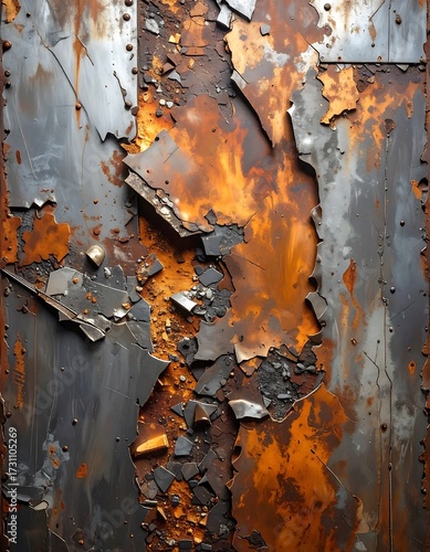 Rusty Metal Texture Abstract Art.
