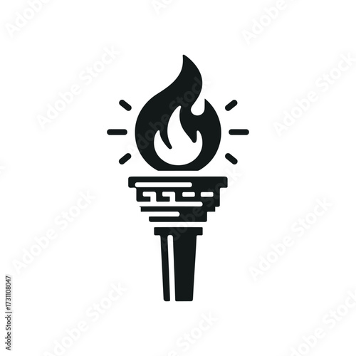 Iconic torch symbolizing freedom and enlightenment