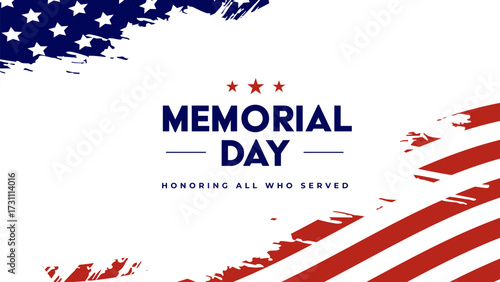Memorial Day honoring all who served vector design background