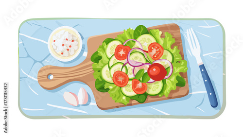 fresh salad on a plate