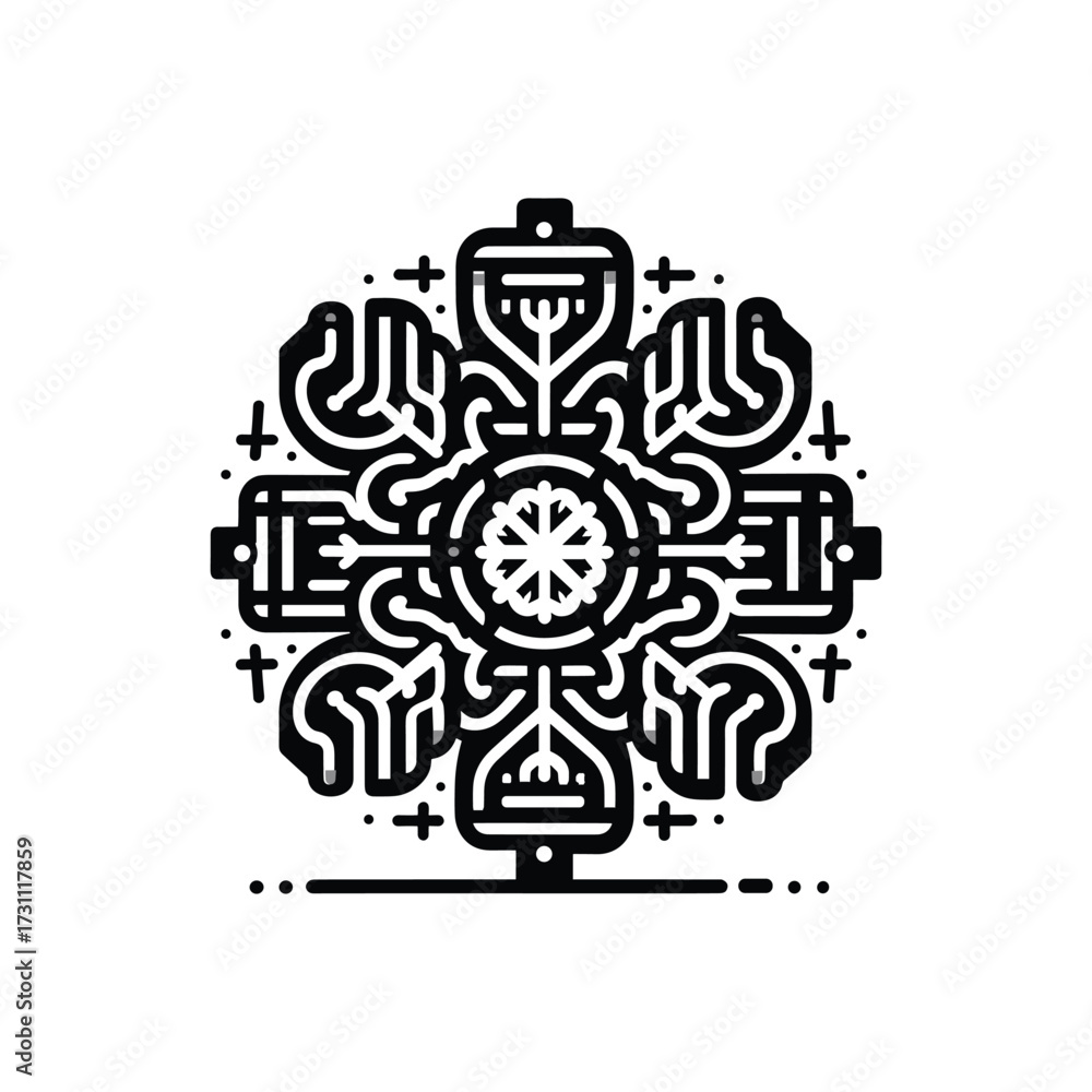 Obraz premium Intricate geometric design featuring hands and patterns