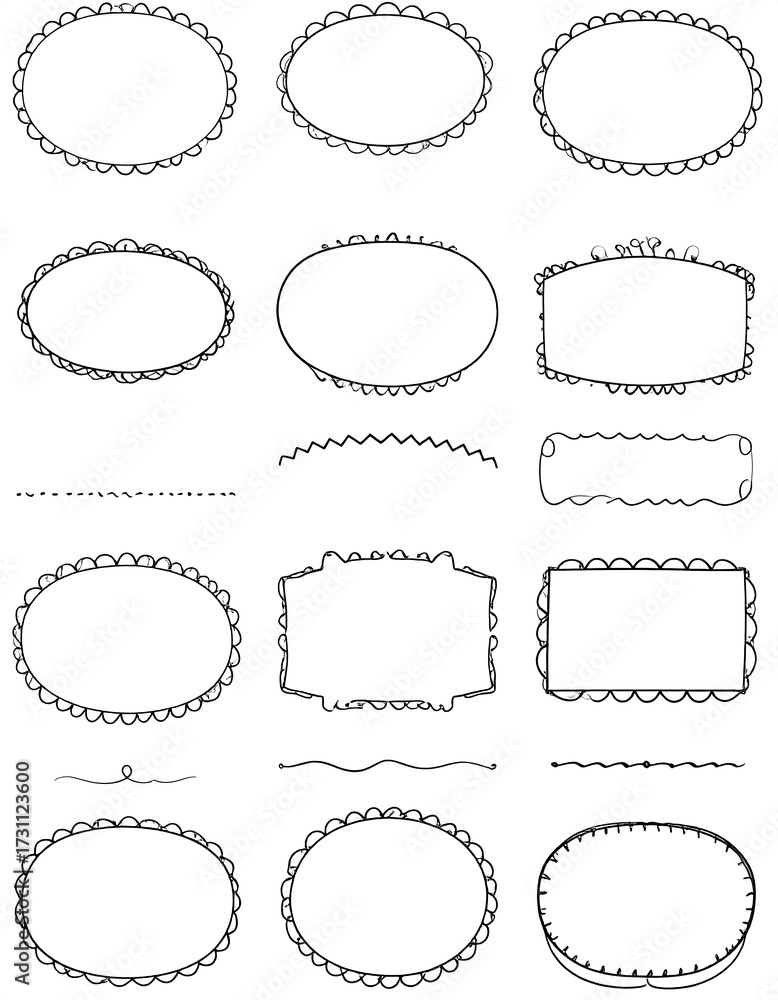 Obraz premium Hand Drawn Decorative Frames and Borders.