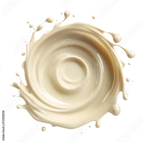 Creamy white chocolate swirl with dynamic splash for indulgent dessert concepts and delicious food photography