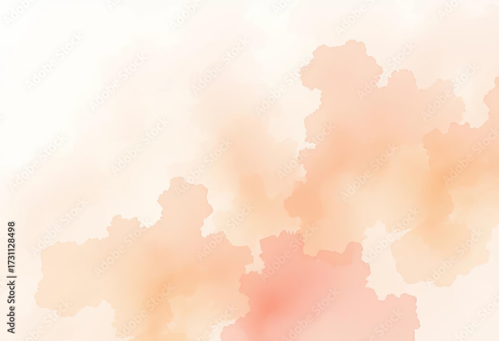Obraz premium Subtle watercolor wash in pastel hues, blurred edges, illustration, digital