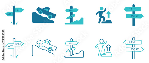 Adventure unique design icon set. Vector and illustrator