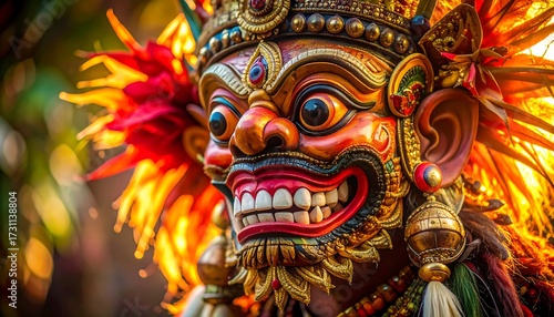 Wallpaper Mural Balinese Mask Colorful Demon Festive Dance. Torontodigital.ca