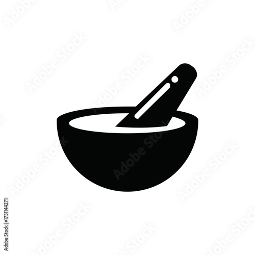 Mortar and Pestle Icon Pharmacy, Herbal Medicine, or Alternative Health Symbol
