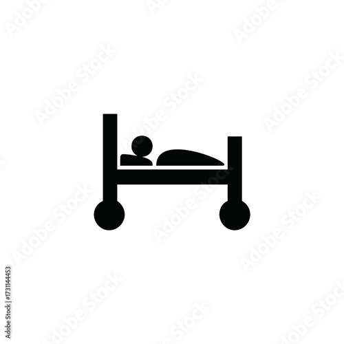 Person resting in bed icon, representing sleep, rest, or medical care