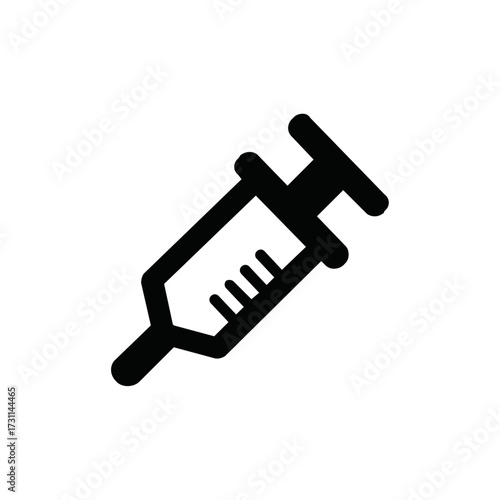 Iconic illustration of a medical syringe, representing healthcare, medicine, and injections