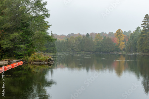 North Frontenac, Cruse Bay, Cononto, Ontario on a foggy peaceful day