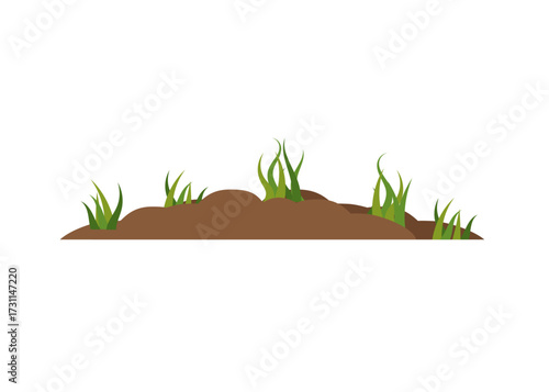 Grass growing on mounds of land vector stock illustration