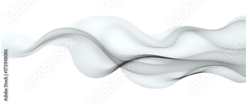 Abstract smoke flowing gently across a white background