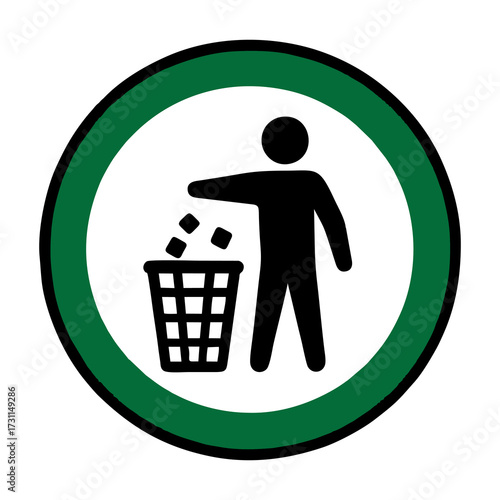 vector illustration of a sign to throw rubbish in its place with a white background