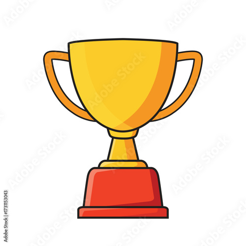 Golden trophy cup for winner and champion