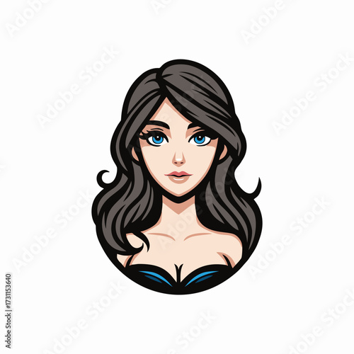 Beautiful woman vector design art illustration