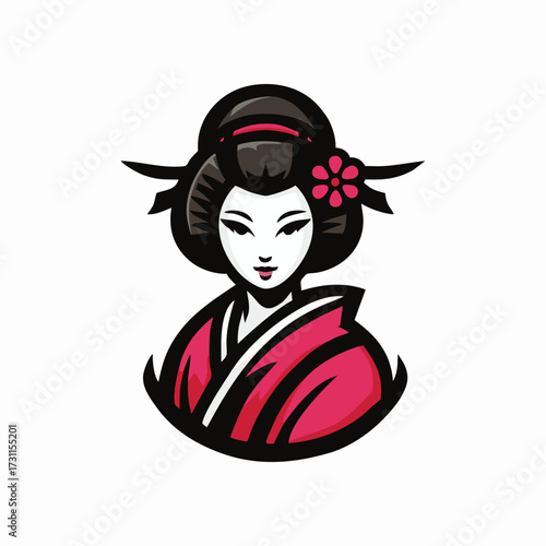 Kimono japan woman vector design art illustration