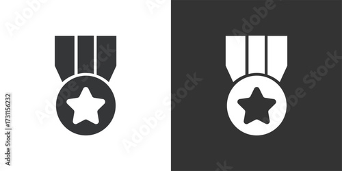 Medal Icon. Solid glyph series icon