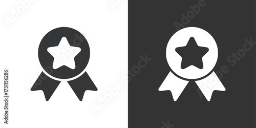 Achievement badge Icon. Solid glyph series icon