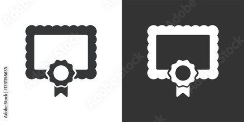 Certificate  Icon. Solid glyph series icon