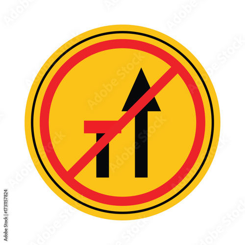 No Upward Direction Sign with Bold Red Forbidden Symbol