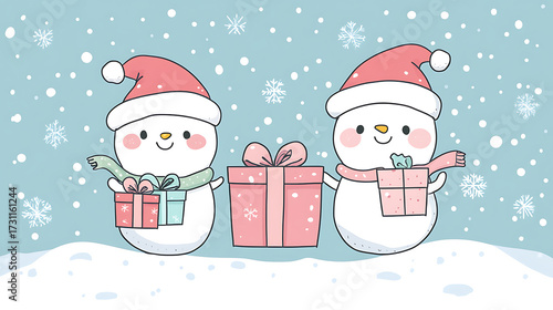 A cute Christmas background, perfect for use as a festive backdrop or wallpaper.