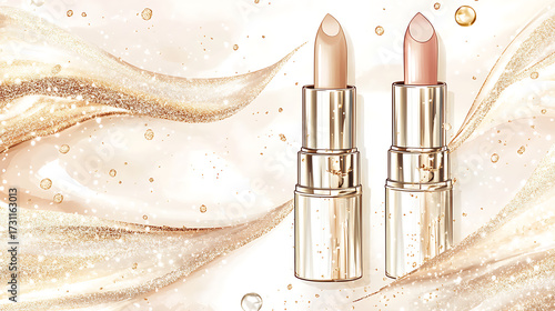 A cute cosmetic-themed background, perfect for use as a decorative backdrop or wallpaper.