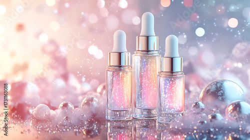 A cute cosmetic-themed background, perfect for use as a decorative backdrop or wallpaper.