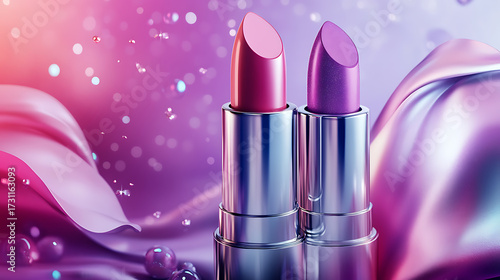 A cute cosmetic-themed background, perfect for use as a decorative backdrop or wallpaper.
