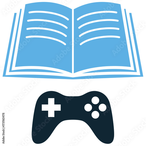Game guide icon vector. Ideal for gaming, tutorials, and help themes. A clear symbol representing advice or instructions, great for user interfaces, walkthroughs, and support features.