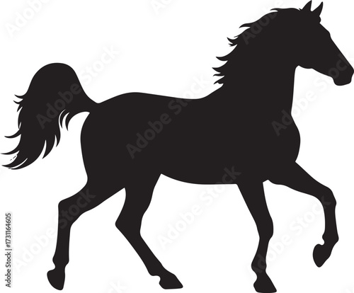  Black Running Horse Vector Illustration