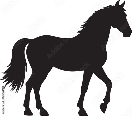  Black Running Horse Vector Illustration