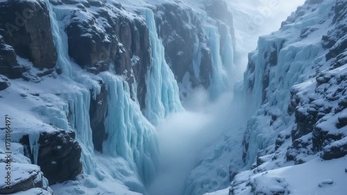 Wallpaper Mural Frozen Waterfall Canyon: Winter Wonderland Landscape Torontodigital.ca