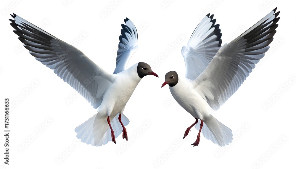 Fototapeta premium Two Seagulls in Flight.